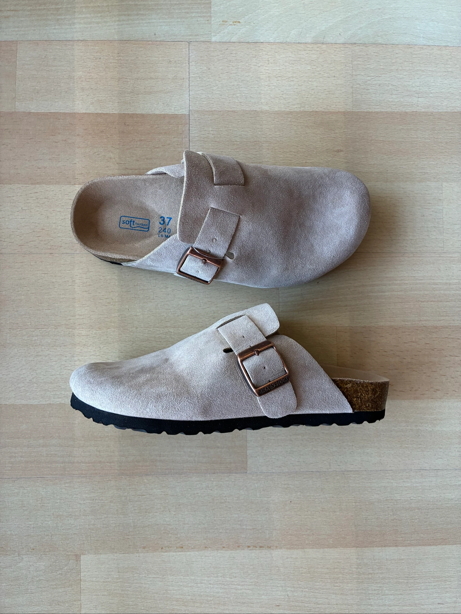 Zuecos Birkenstock Boston Cinza 37 – photo 7
